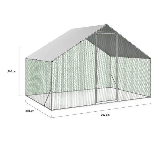 Enclos poulailler 6 m² – 3×2×2 m, acier galvanisé, bâche waterproof – IDMARKET - Image 4