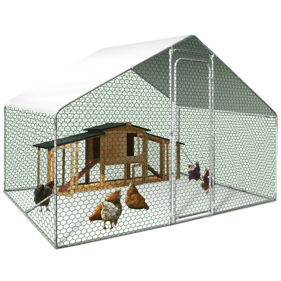 Enclos poulailler 6 m² – 3×2×2 m, acier galvanisé, bâche waterproof – IDMARKET - Image 2