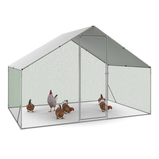Enclos poulailler 6 m² – 3×2×2 m, acier galvanisé, bâche waterproof – IDMARKET - Image 9