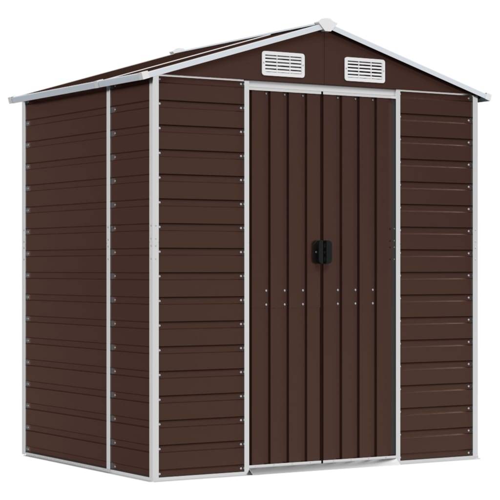 Vidaxl - Abri de jardin marron 191x130x198 cm acier galvanisé vidaXL 3188264 - Image 2