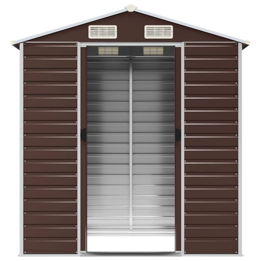 Vidaxl - Abri de jardin marron 191x130x198 cm acier galvanisé vidaXL 3188264 - Image 6