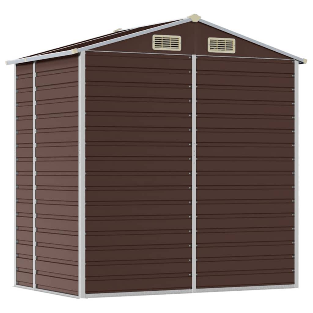 Vidaxl - Abri de jardin marron 191x130x198 cm acier galvanisé vidaXL 3188264 - Image 8