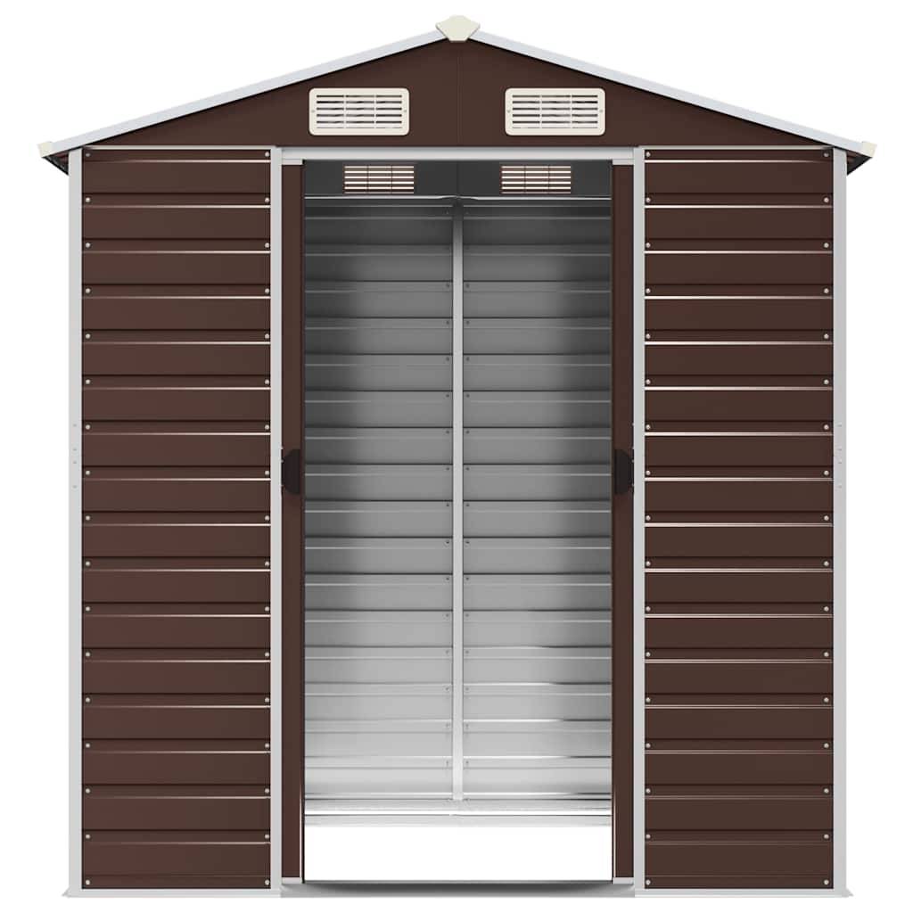 Vidaxl - Abri de jardin marron 191x130x198 cm acier galvanisé vidaXL 3188264 - Image 6