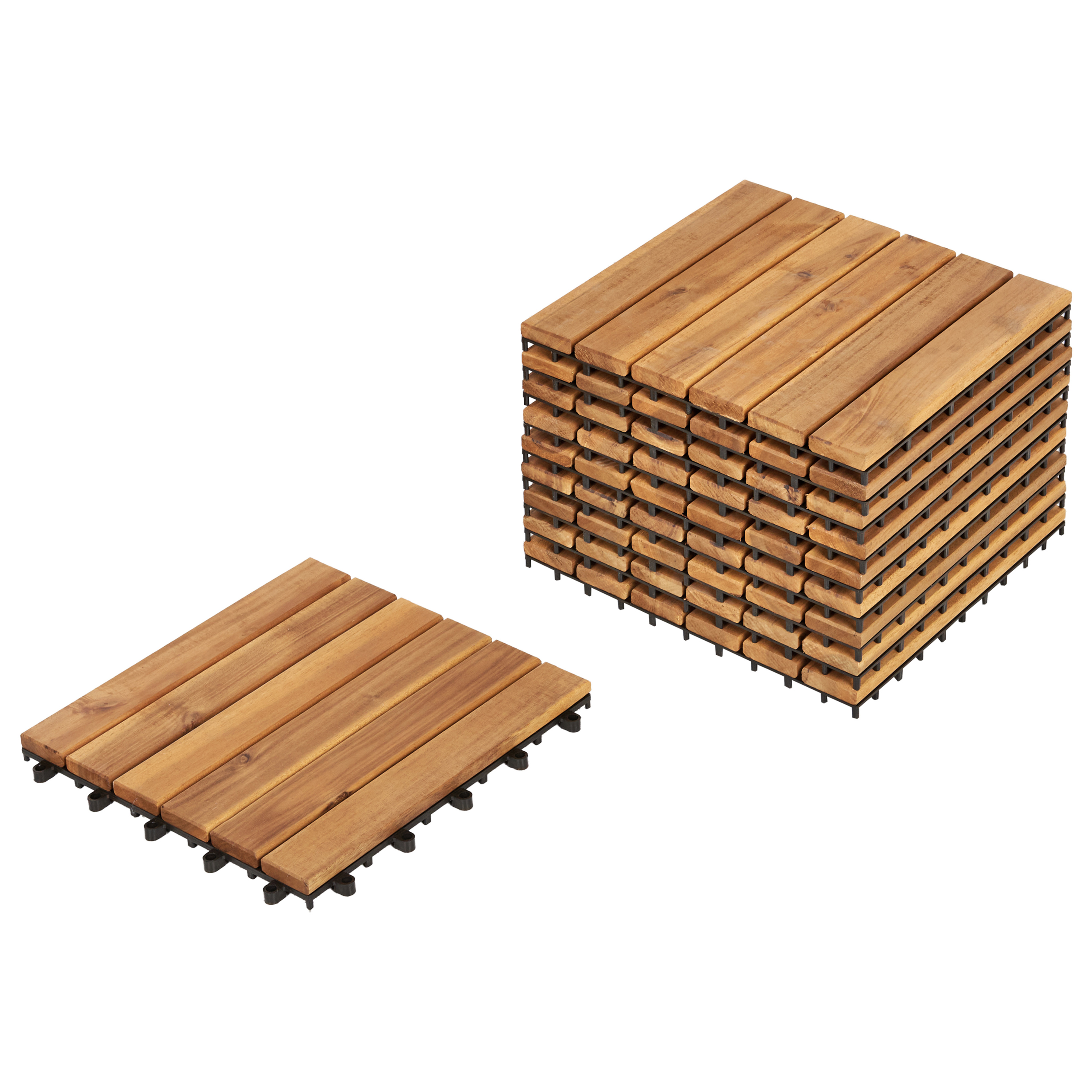 Caillebotis Bois d'acacia certifié Naturel ACCETTURA - Beliani - Image 1
