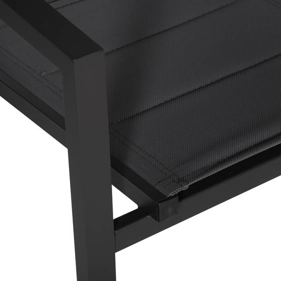 Happy Garden - Lot de 6 chaises rembourrées en aluminium anthracite - textilène gris - HAPPY GARDEN - Image 6