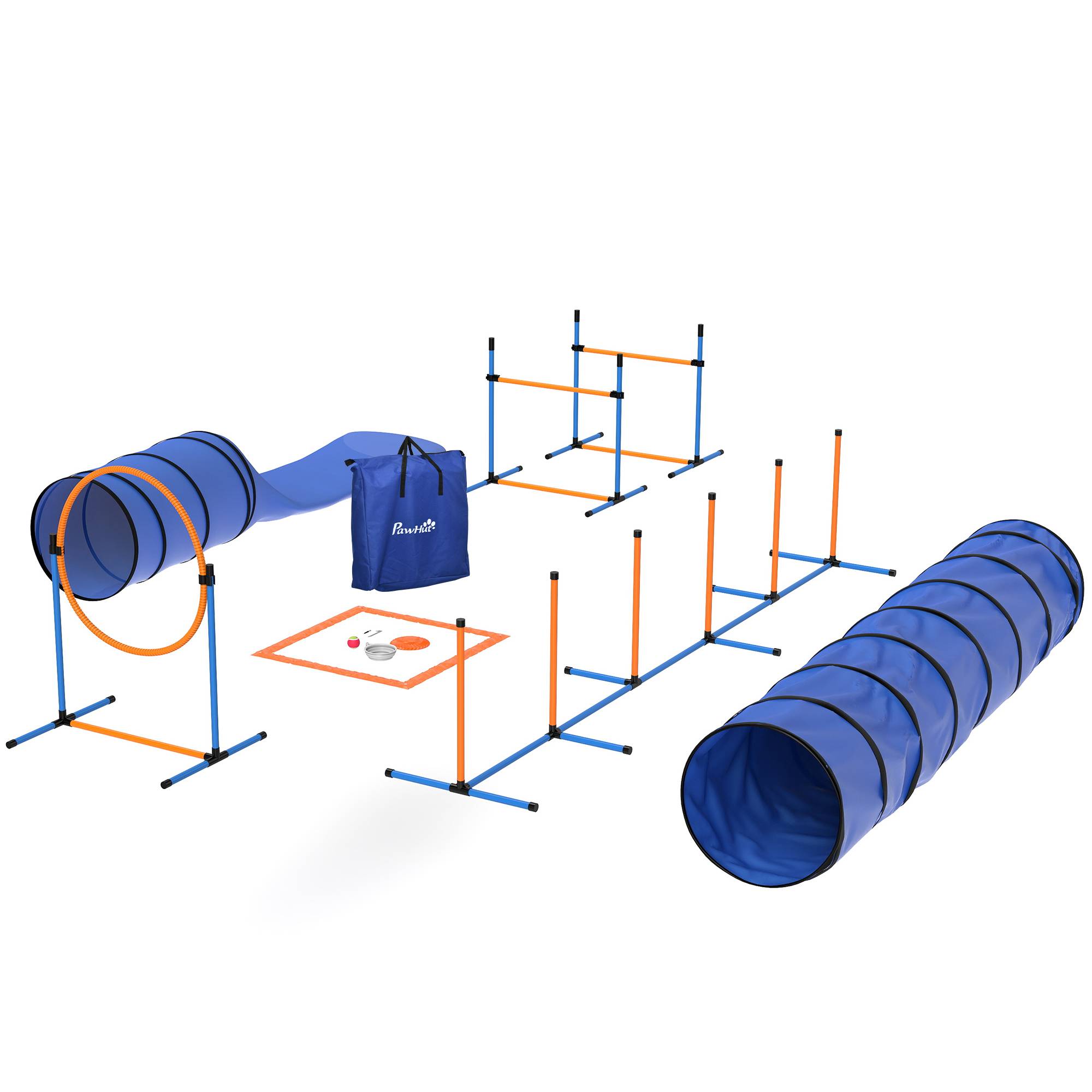 Kit d'agilité pour chien polyester et plastique orange et bleu 350 x 68 x 70 cm - PANGIVO - Image 2