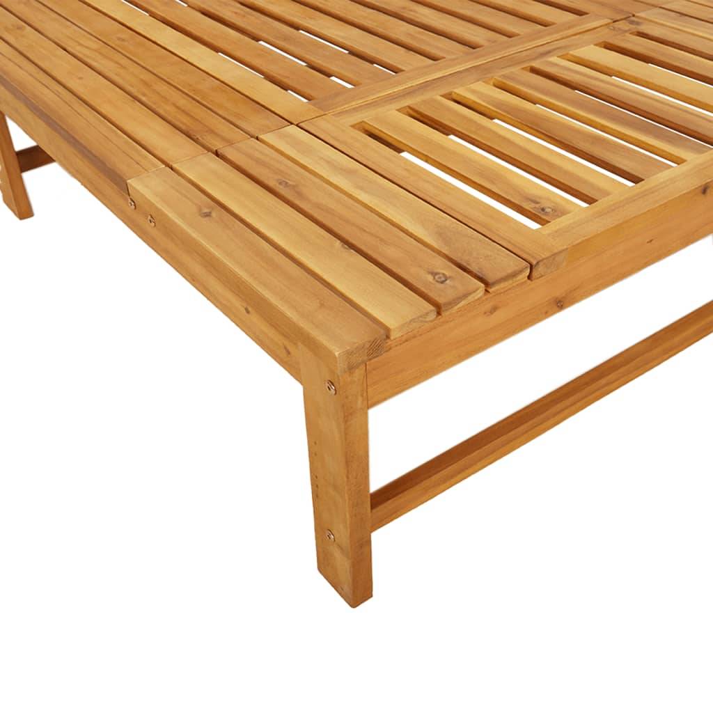 Chaise longue | Transat | Bain de soleil et coussin/oreiller gris foncé bois massif acacia - Image 9