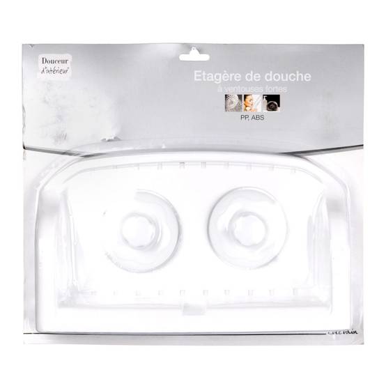 Étagère de Douche Design "Ventouse" 30cm Blanc - Image 2