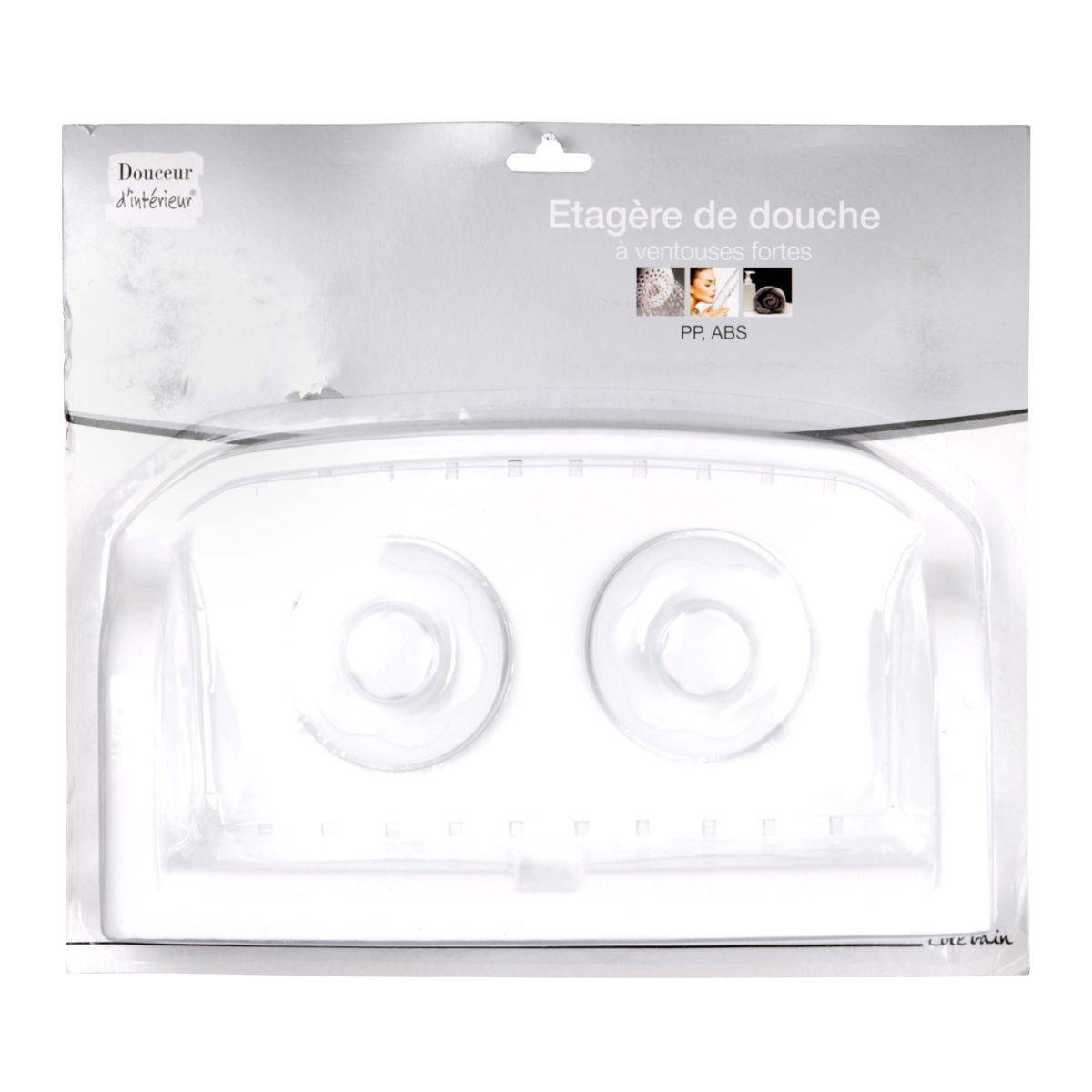 Étagère de Douche Design "Ventouse" 30cm Blanc - Image 2