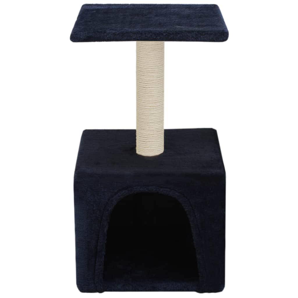 Helloshop26 - Arbre à chat griffoir grattoir niche jouet animaux peluché en sisal 55 cm bleu foncé - Image 2