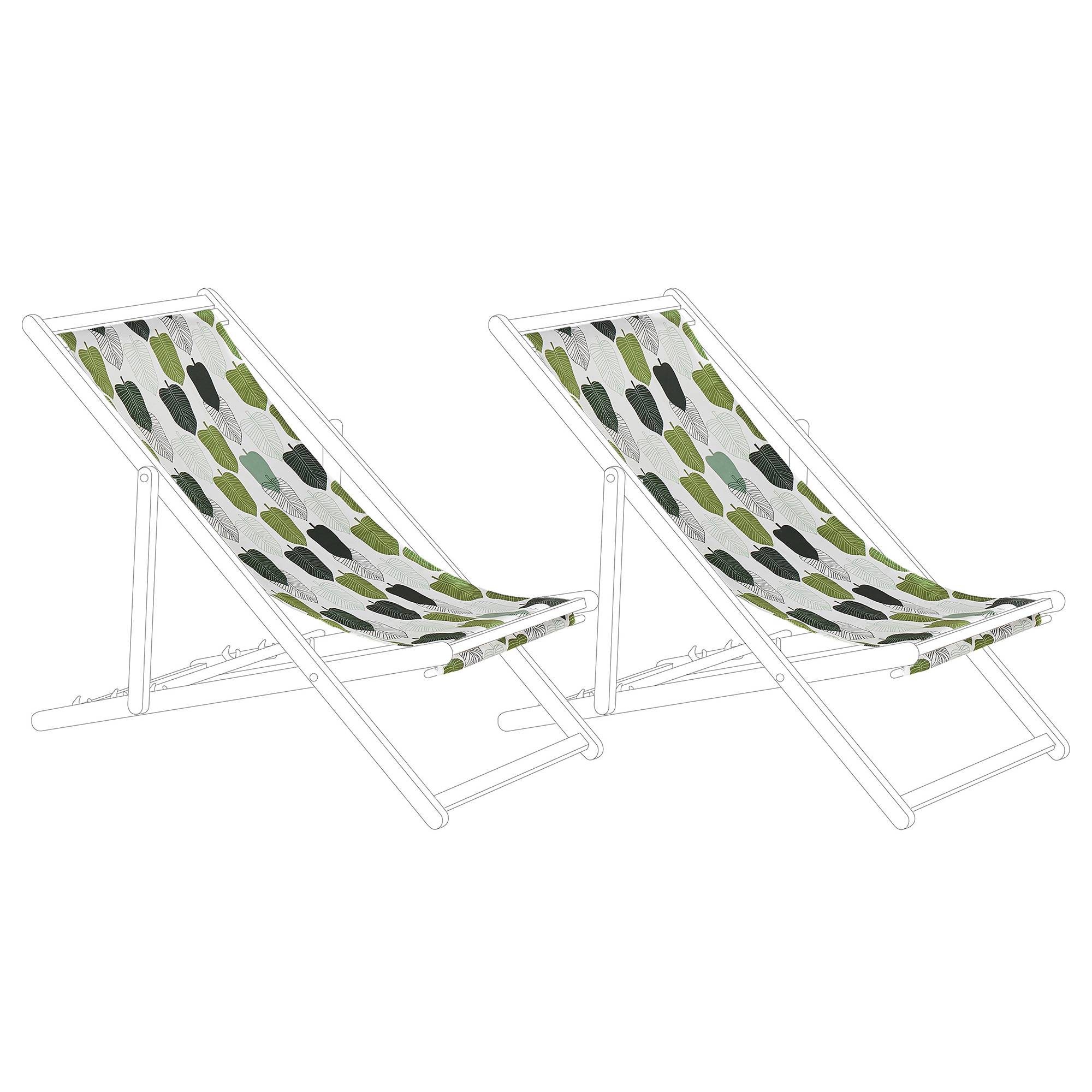 Beliani - Toile pour transat et chilienne Polyester Vert ANZIO/AVELLINO - 44x113x1- Beliani - Image 2