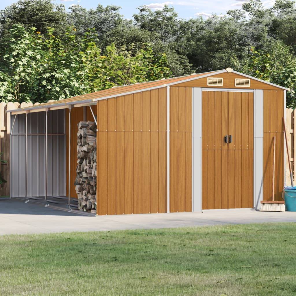 Abri de jardin acier galvanisé marron clair 277 x 365,5 x 179 cm - PANGIVO - Image 1