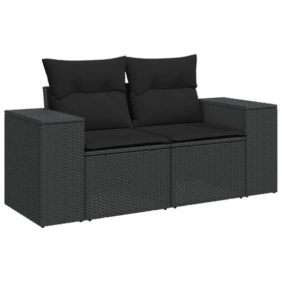 ComfortXL - Petit Salon de Jardin 4 Pièces Résine Tressée Noire 3 Places avec Repose-pied pour Balcon – ComfortXL Outdoor Living - Image 5