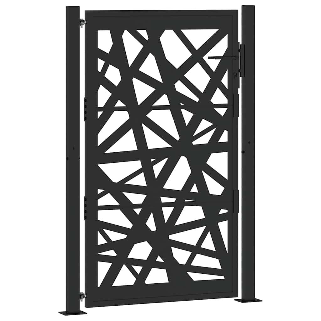 Portail de jardin - Portail d'extérieur - Clôture de jardin noir 105x155 cm acier conception de lumière - Image 6