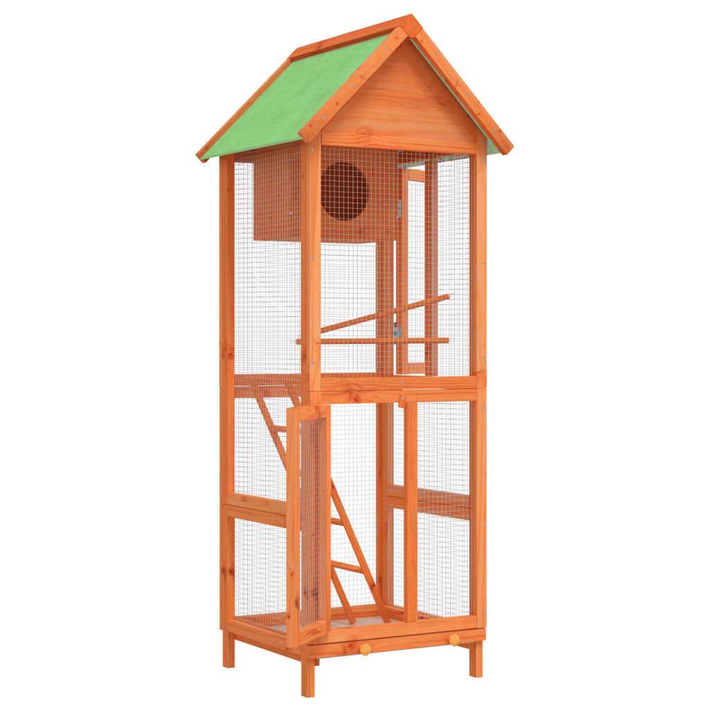 Volière en bois de pin massif pour jardin et balcon Marron 160 cm – ComfortXL Pet Living - Image 4