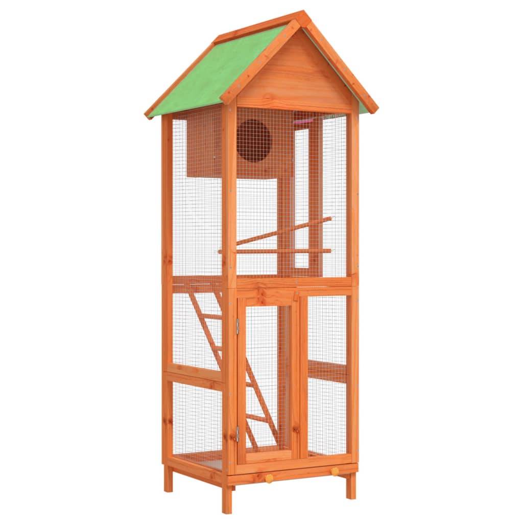Volière en bois de pin massif pour jardin et balcon Marron 160 cm – ComfortXL Pet Living - Image 2