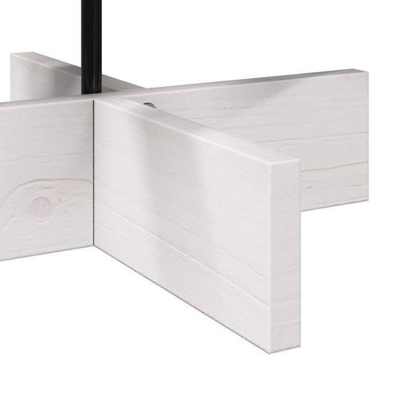 Sapin de Noël en bois massif de pin rotatif pour décoration 80 cm Blanc – ComfortXL Outdoor Living - Image 6