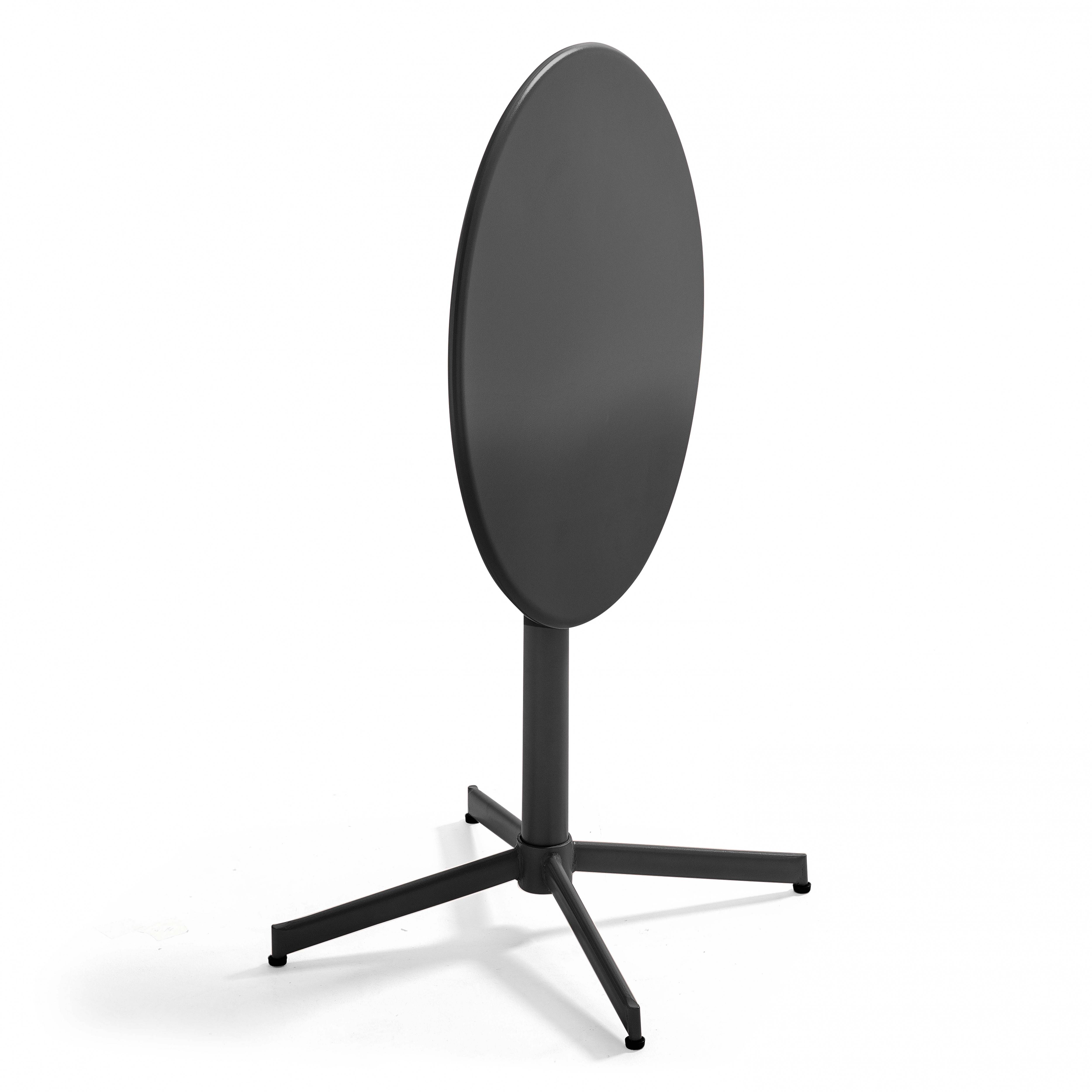 Oviala - Ensemble table ronde et 2 chaises de jardin bistrot en métal gris Palavas - Oviala - Image 3