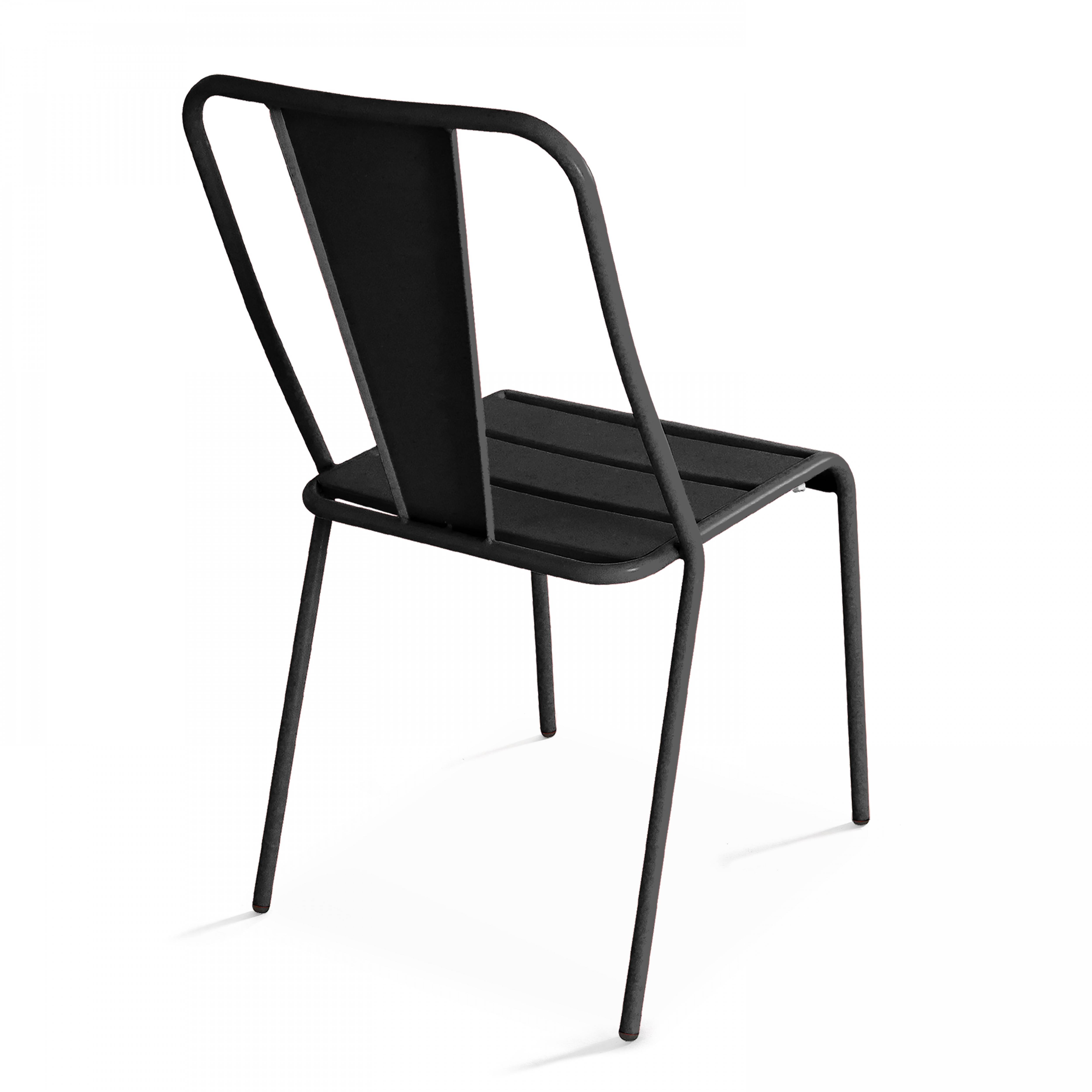 Oviala - Ensemble table ronde et 2 chaises de jardin bistrot en métal gris Palavas - Oviala - Image 6