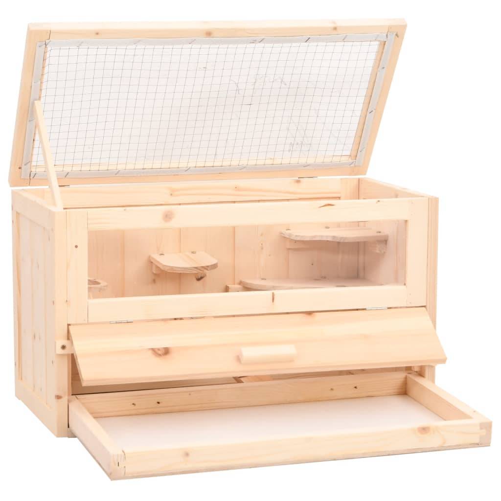 Cage à hamster - Cage pour hamsters 60x30x35 cm bois massif de sapin - Image 3