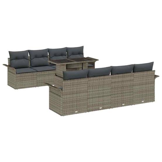 ComfortXL - Salon de jardin 8 places 9 pièces polyrotin Gris modulable pour jardin – ComfortXL Outdoor Living - Image 2
