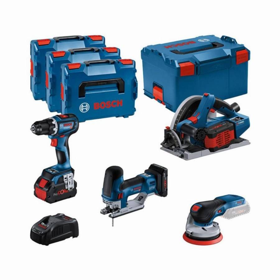 Bosch Professional - KIT 4 Outils GSR/GKT/GST/GEX - BOSCH - avec batterie ProCore 18V 4.0Ah + 2 batteries ProCore 5.5Ah - L-BOXX -0615990N36 - Image 1