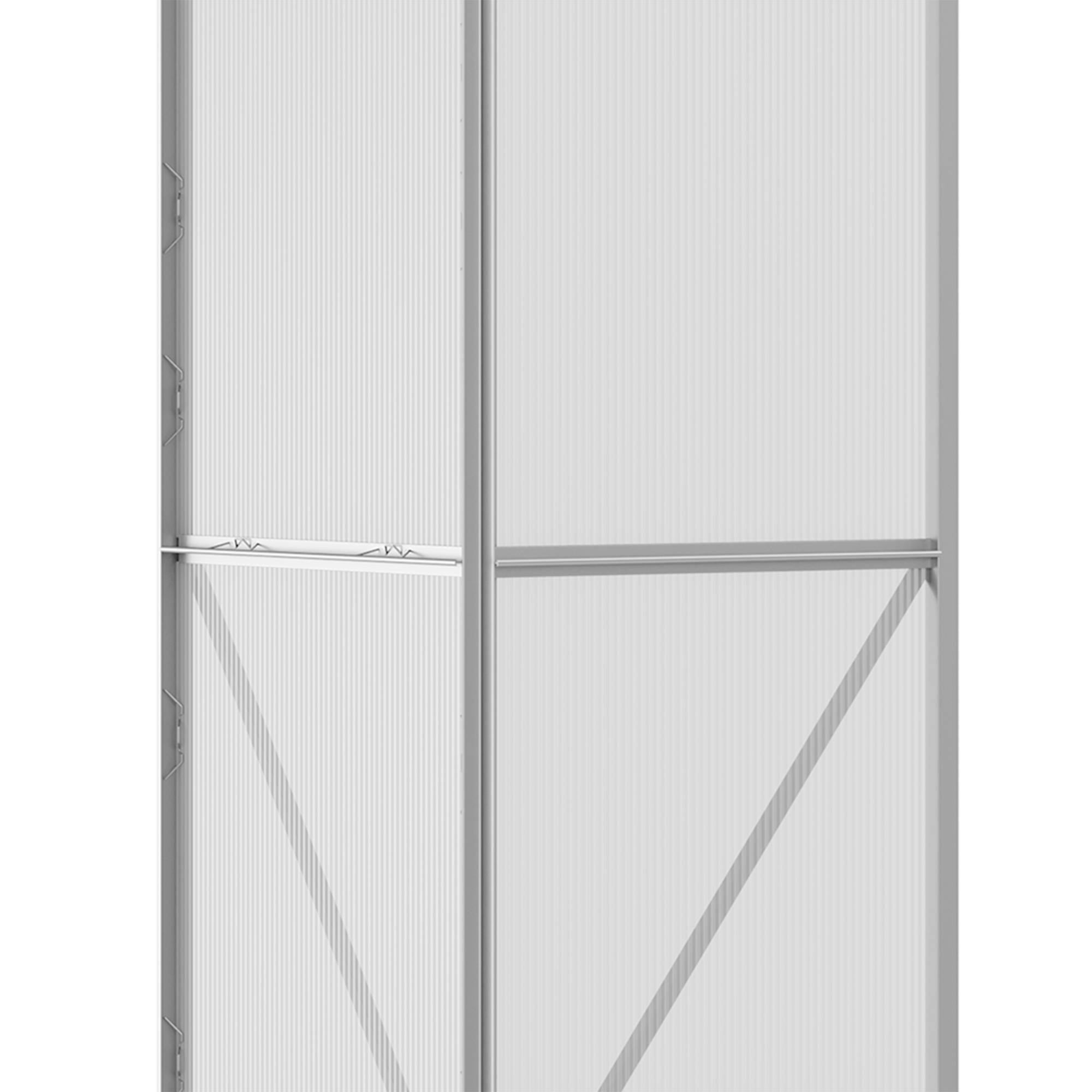 Outsunny - Serre de jardin adossée 190x70x200cm fenêtres ouvrables 5 niveaux polycarbonate aluminium transparent - Outsunny - Image 9