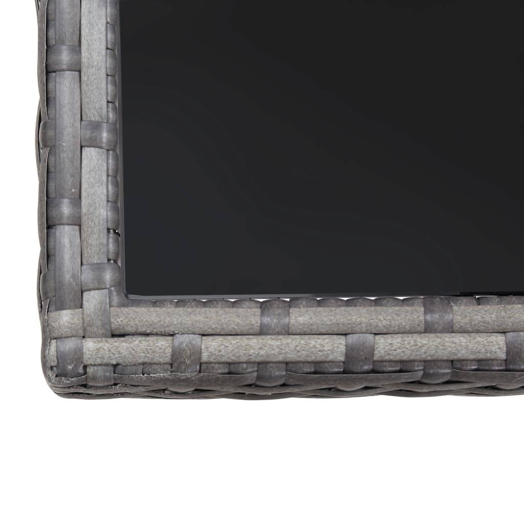 PANGIVO - Table de jardin résine tressée gris 80 x 80 x 74 cm avec verre trempé - PANGIVO - Image 5