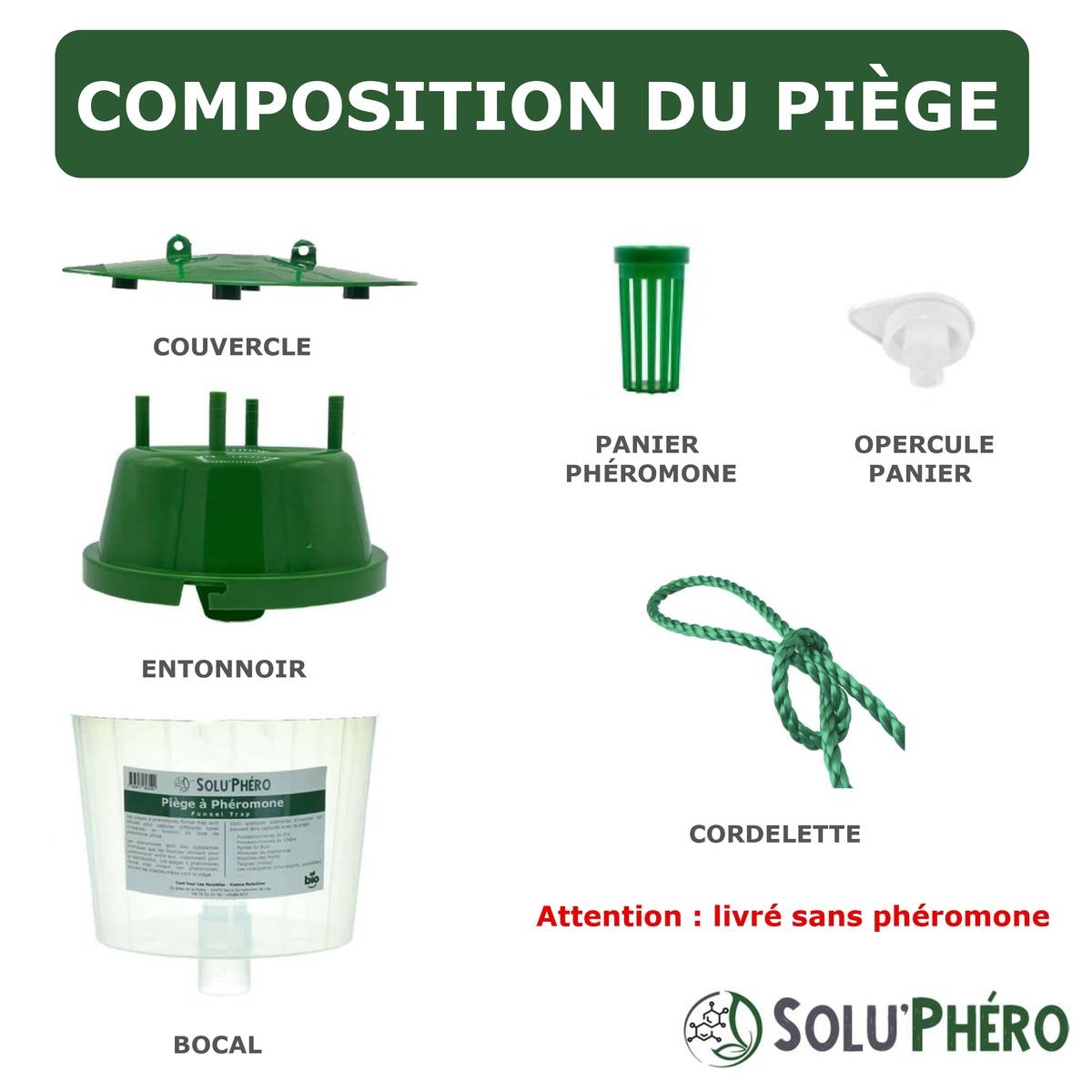 SOLUPHERO - 12 Piège a Phéromones Funnel Trap - Piège pour Papillons Lépidoptères - Usage Jardin Vergers - Sans Phéromone - Image 4