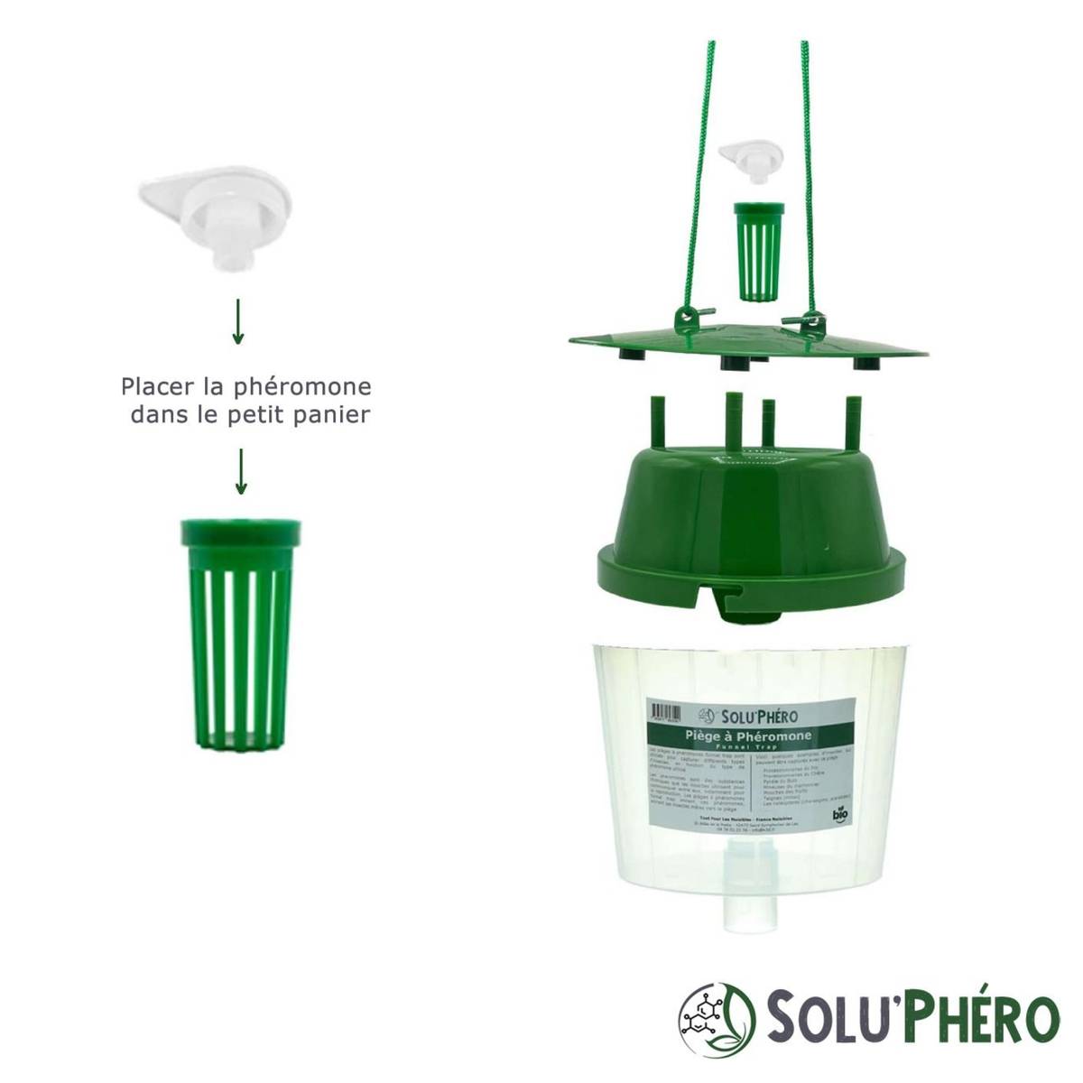 SOLUPHERO - 12 Piège a Phéromones Funnel Trap - Piège pour Papillons Lépidoptères - Usage Jardin Vergers - Sans Phéromone - Image 5