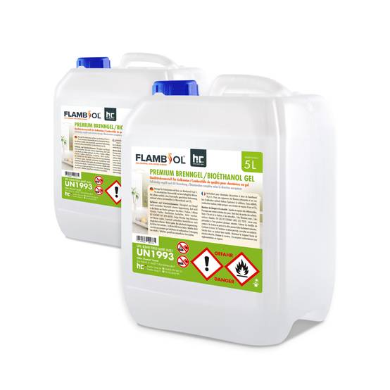 Bioéthanol premium en gel FLAMBIOL® en bidon de 5 L x 12 - Image 5