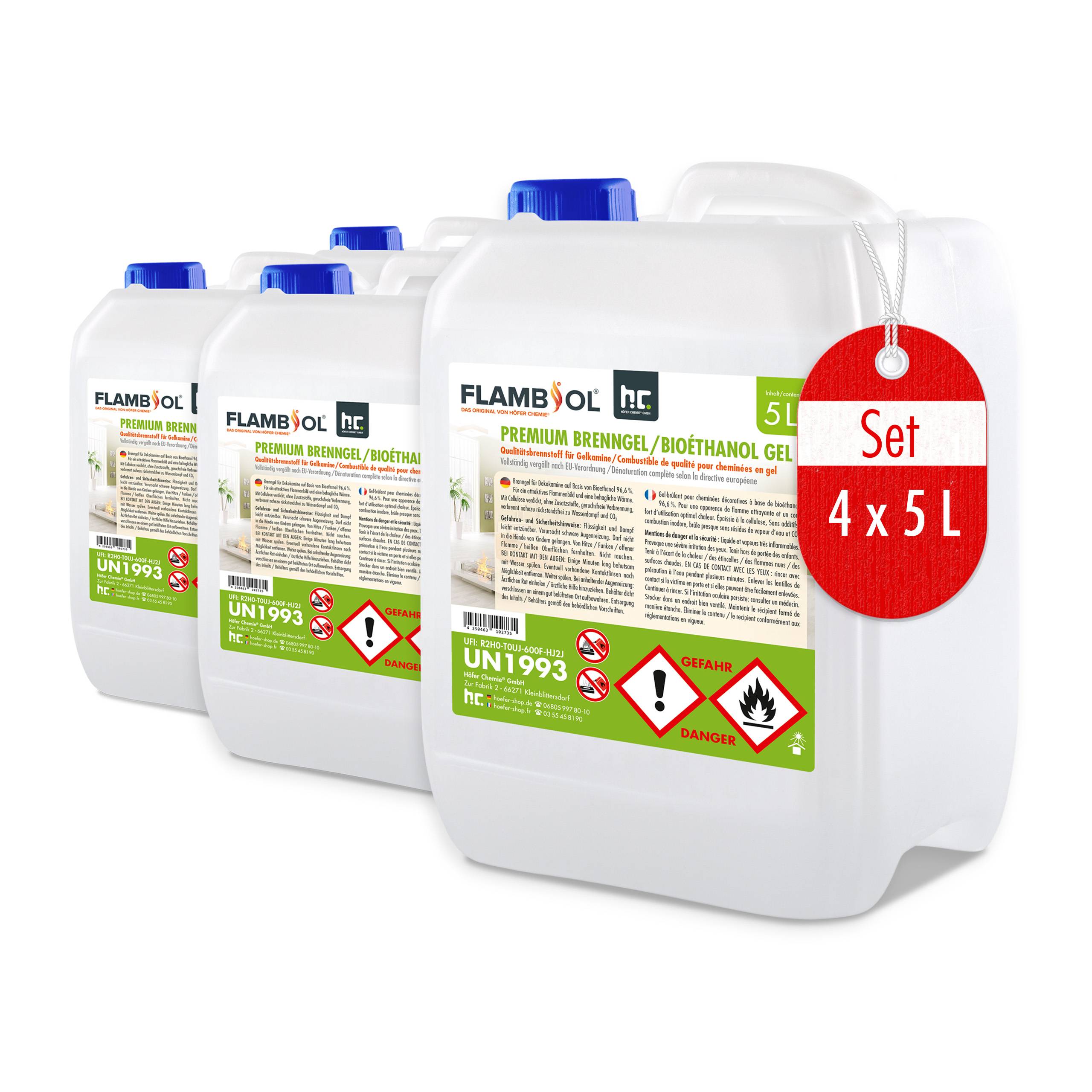 Bioéthanol premium en gel FLAMBIOL® en bidon de 5 L x 12 - Image 6