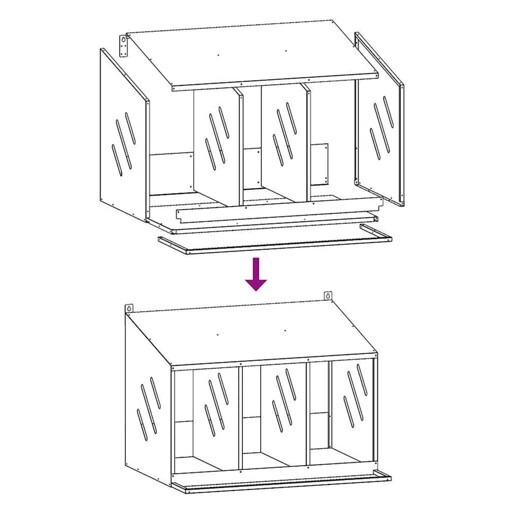 Pondoir à Poules 3 Compartiments en Métal Nichoir de Ponte pour Poulailler – ComfortXL Outdoor Living - Image 7