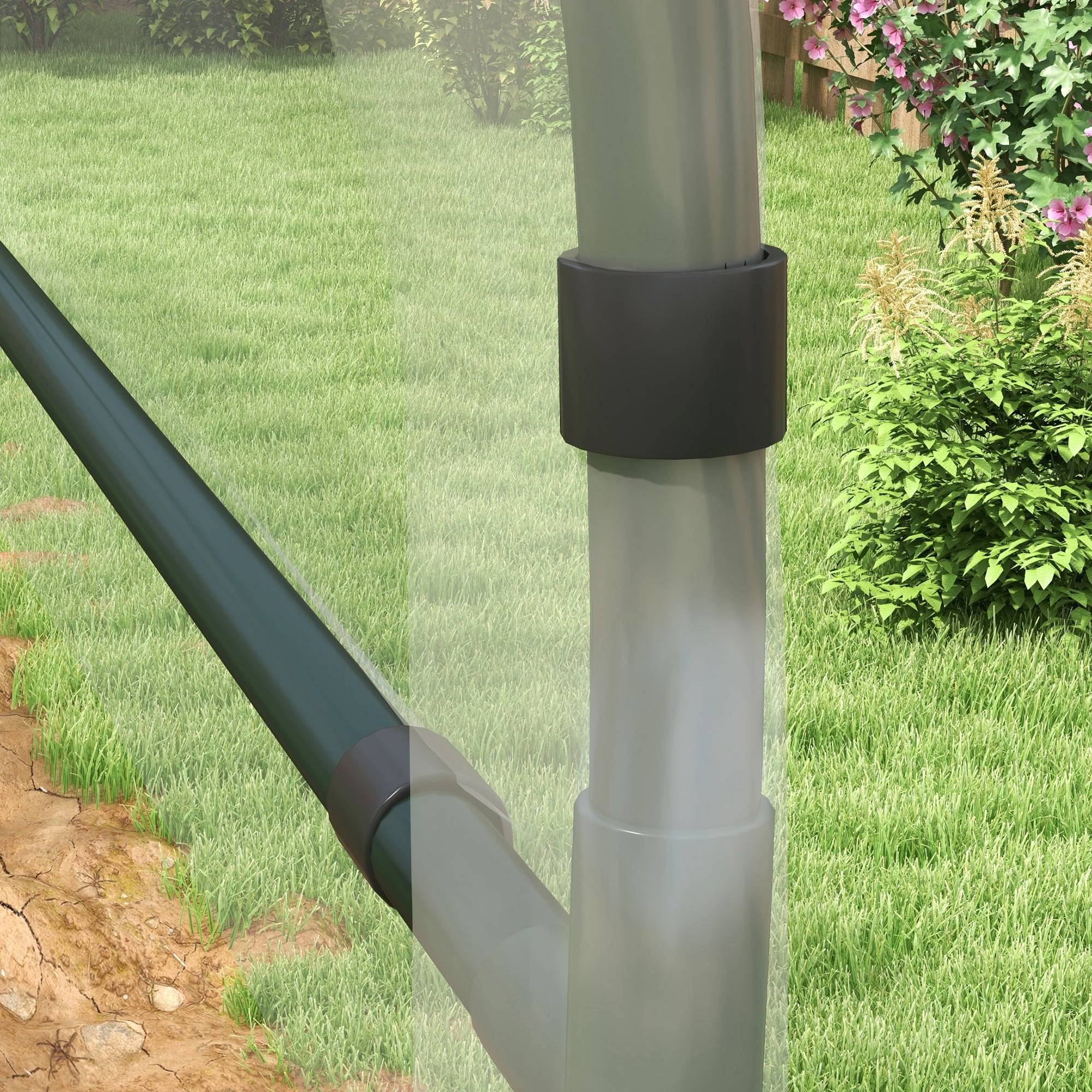 Outsunny - Serre de jardin 600x123x171cm serre à tomates pour légumes plantes fleurs extérieur bâche renforcée châssis acier transparent - Outsunny - Image 5