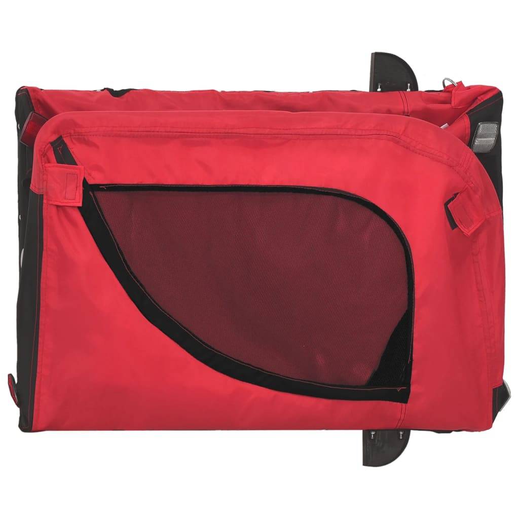 Remorque de vélo pour animaux tissu Oxford et fer rouge et noir 133 x 69 x 73.5 cm - PANGIVO - Image 8