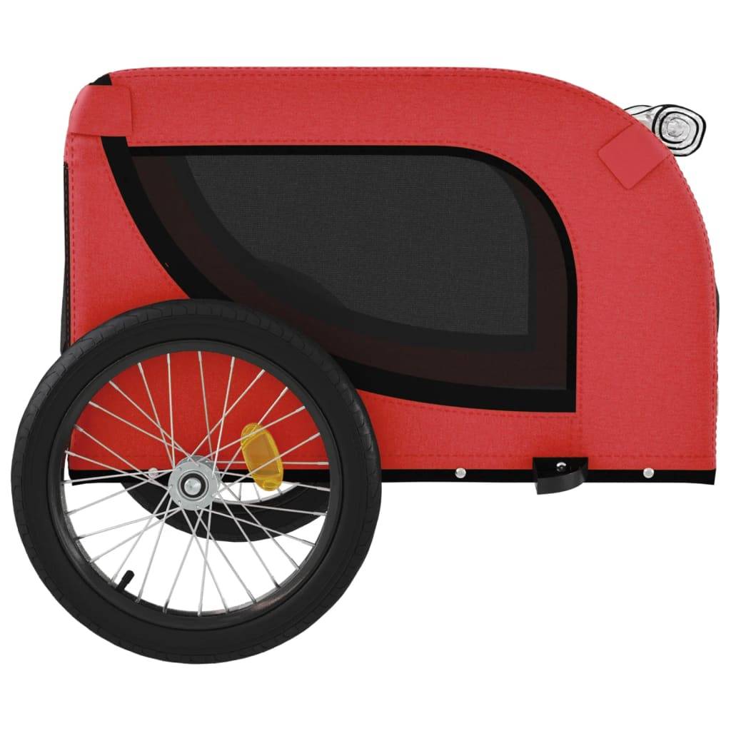 Remorque de vélo pour animaux tissu Oxford et fer rouge et noir 133 x 69 x 73.5 cm - PANGIVO - Image 6