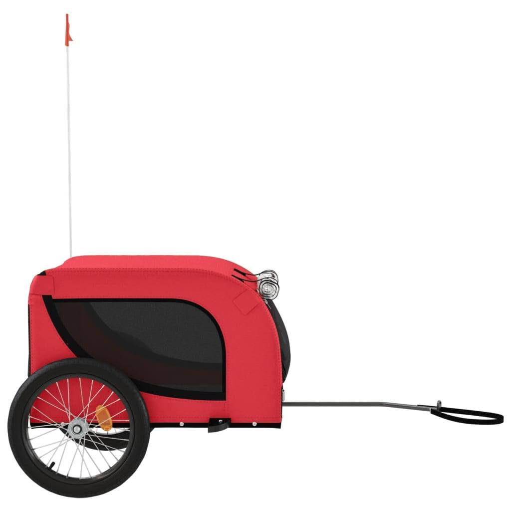 Remorque de vélo pour animaux tissu Oxford et fer rouge et noir 133 x 69 x 73.5 cm - PANGIVO - Image 5