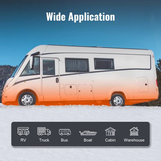 Vevor - VEVOR Chauffage diesel 2kW 12/24V, 0.12-0.26 L/h, réglable 8-36°C, contrôle intelligent LCD, réservoir 10L. - Image 6