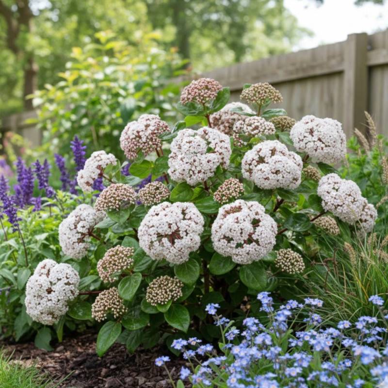Viorne, Laurier Tin Rock 'n Rolla®, Viburnum à fleurs Blanche - feuillage Persistant - Pot de 3L - 20/40 cm-  hauteur à maturité De 1,50 m à 2,00 m - Image 4