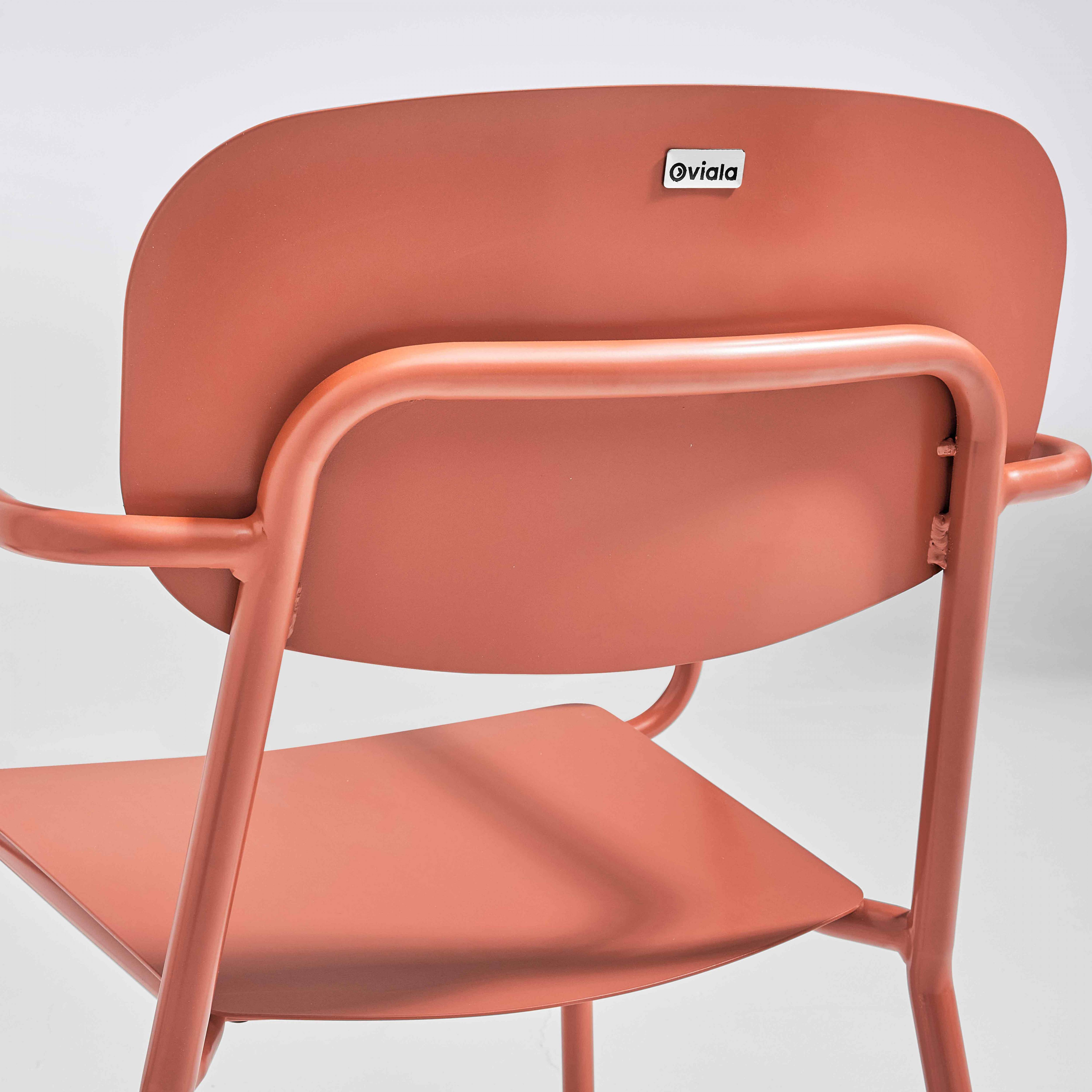 Oviala - Fauteuil de jardin en aluminium terracotta Liverpool - Oviala - Image 4