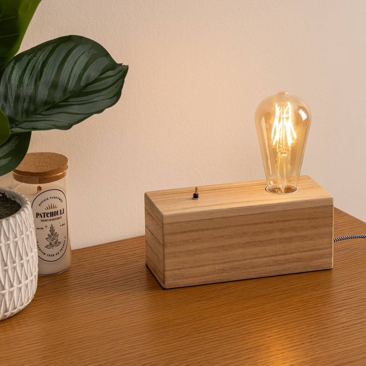Entrepotbrico - Lampe socle "Tibu" beige H9cm - Atmosphera Créateur d'intérieur - Image 1