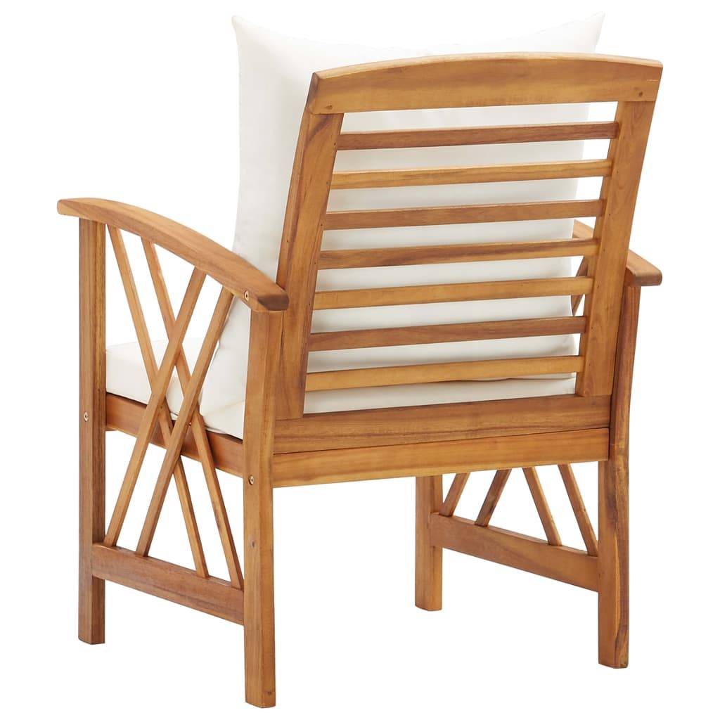 Lot de 2 Chaises de jardin avec coussins - Chaises d'extérieur - Fauteuils de jardin Bois d'acacia massif-JU12658 - Image 5