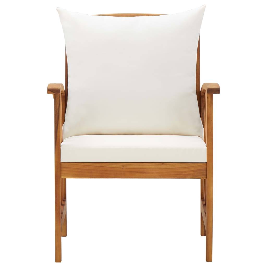 Lot de 2 Chaises de jardin avec coussins - Chaises d'extérieur - Fauteuils de jardin Bois d'acacia massif-JU12658 - Image 3