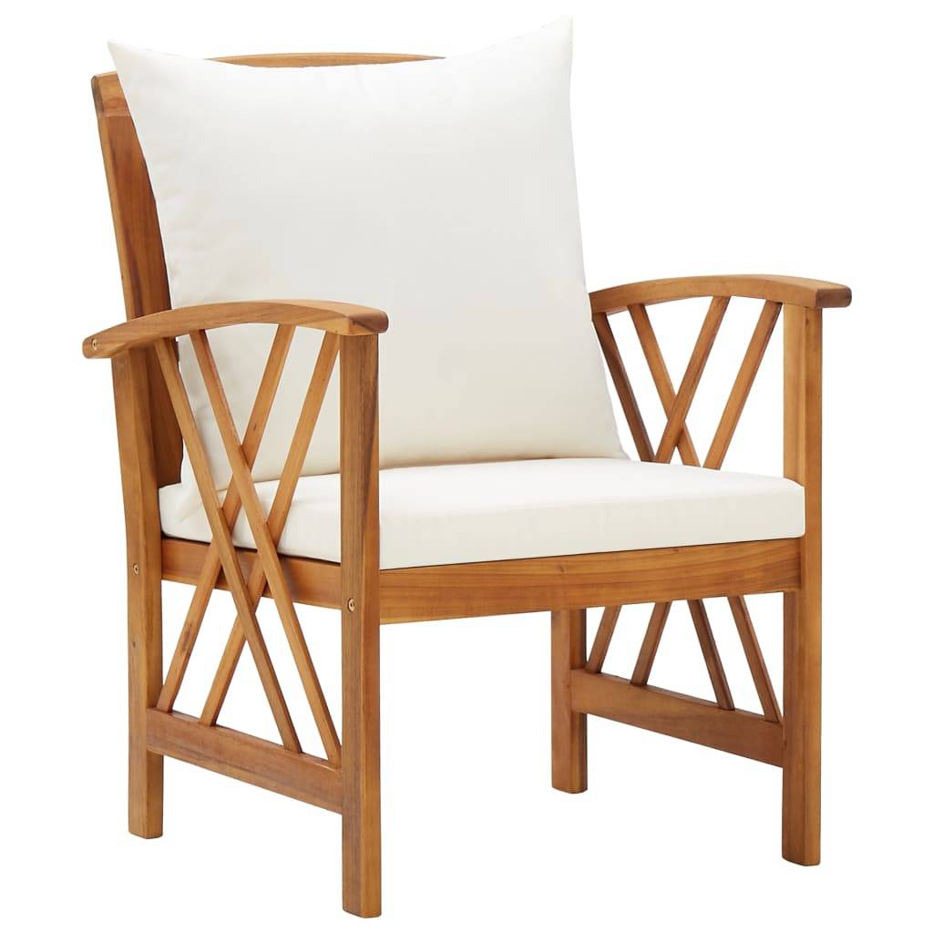 Lot de 2 Chaises de jardin avec coussins - Chaises d'extérieur - Fauteuils de jardin Bois d'acacia massif-JU12658 - Image 1