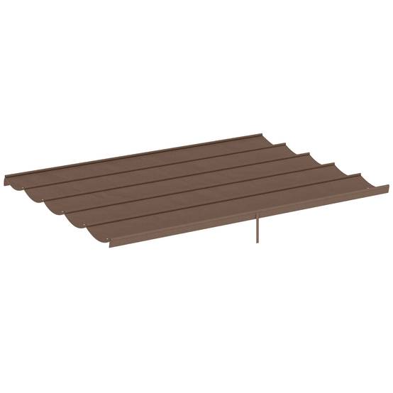 Toile de Rechange pour Pergola 4x3m Polyester Anti-UV avec Système de Drainage 350x260 cm Café - ComfortXL Outdoor Living - Image 2