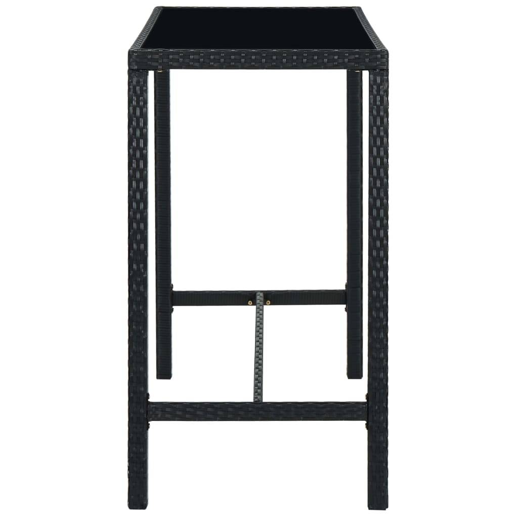 Helloshop26 - Ensemble de bar de jardin 7 pièces et coussins résine tressée noir - Image 3