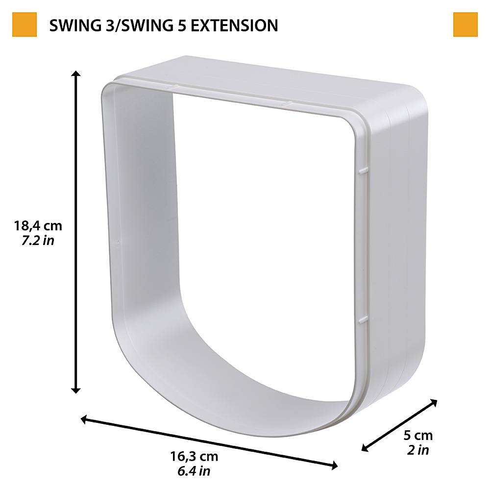 Ferplast - Ferplast Extension pour porte pour petits chiens et chats chatière basculante SWING 3 et 5  EXTENSION, 16,3 x 5 x h 18,4 cm, profondeur 5 cm, Blanche - Image 2