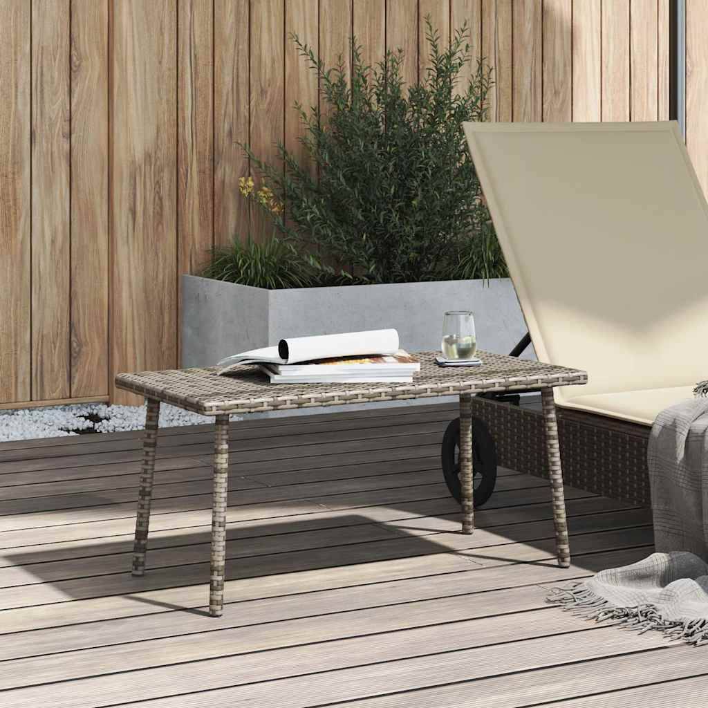 ComfortXL - Grande Table Basse de Jardin 80x40cm en Résine Tressée Grise, Idéale pour Apéritifs – ComfortXL Outdoor Living - Image 3