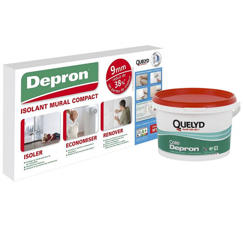 Quelyd - Pack de 7 Plaques de polystyrène 9mm + Colle DEPRON - Image 1