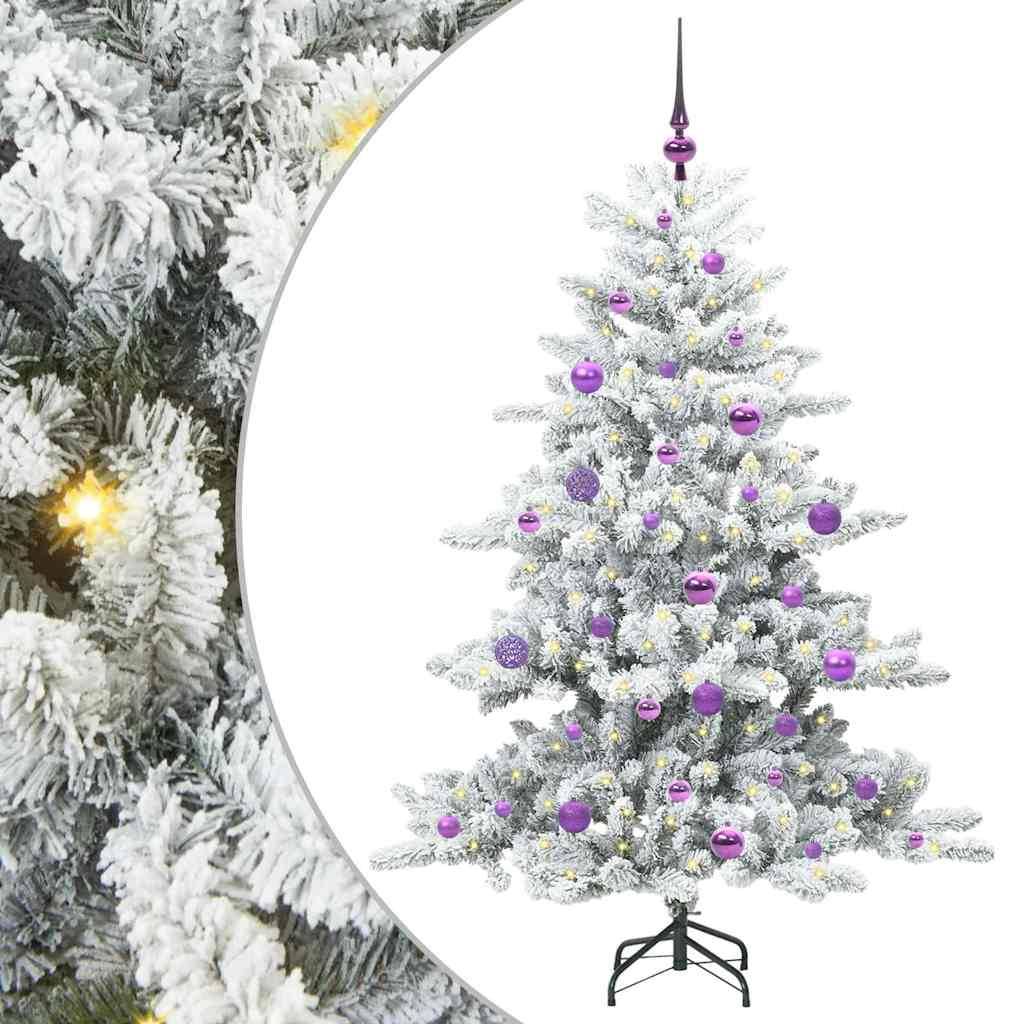 ComfortXL - Sapin Artificiel 150 cm Blanc 519 Branches, Pack Déco Complet avec Lumières LED et Boules – ComfortXL Outdoor Living - Image 2